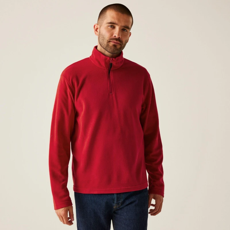 Image of Regatta Regatta Men Micro Zip Neck Fleece in Red Size: large Red L Male 5051513902119