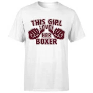 Image of This Girl Loves Her Boxer T-Shirt - White - 5XL