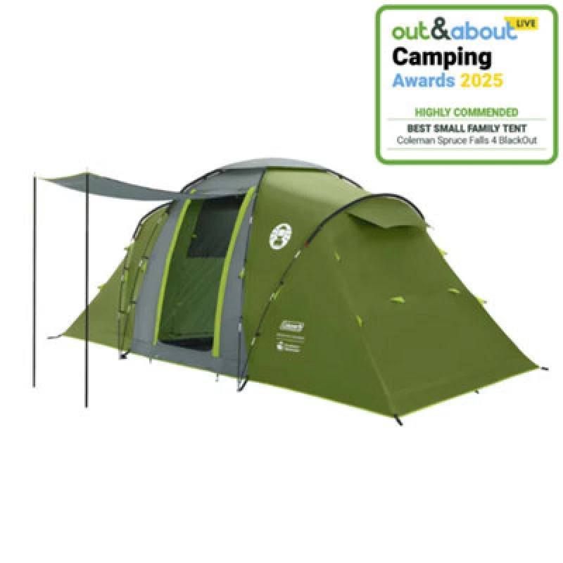 Image of Coleman Spruce Falls 4 Blackout Tent 4-Person Family Tent With Darkened Bedrooms