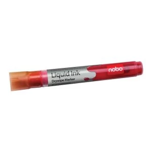 Image of Nobo Drymarker for Drywipe Flipchart and OHP Bullet Tip Red Pack of 12 Markers