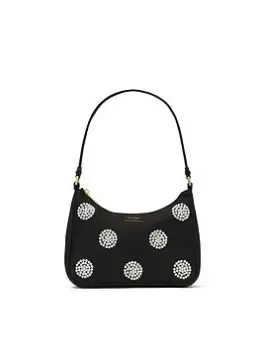 Image of Kate Spade New York Sam Nylon Small Shoulder Bag With Pearl - Black