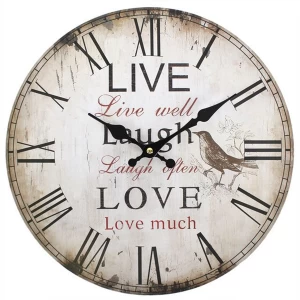 Image of Rustic Effect Live Well, Laugh Often, Love Much Wall Clock