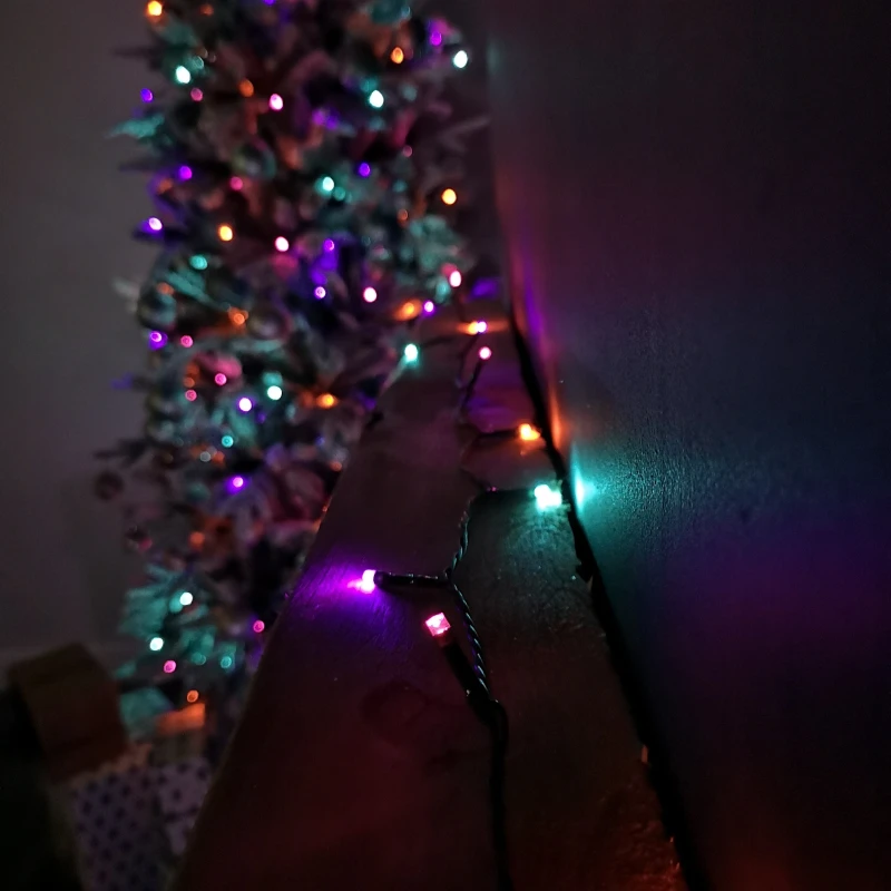 Image of 100m Multi Function Battery Operated Rainbow LED Fairy Lights Christmas Decorations with Timer