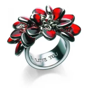 Image of Ladies Swatch Bijoux Stainless Steel Ring Size L Love Explosion Red Heart