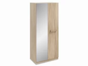 Image of Harmony Hampton Oak 2 Door 1 Mirror Tall Double Wardrobe Flat Packed