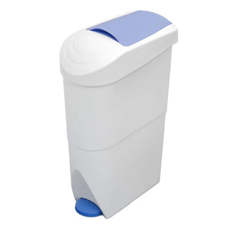 Image of Sanitary Bin Pedal Operated 20 Litre White/Blue WR-FQ-1003