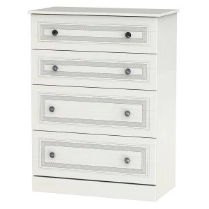 Image of Robert Dyas Loxley Ready Assembled 4-Drawer Deep Chest of Drawers -White
