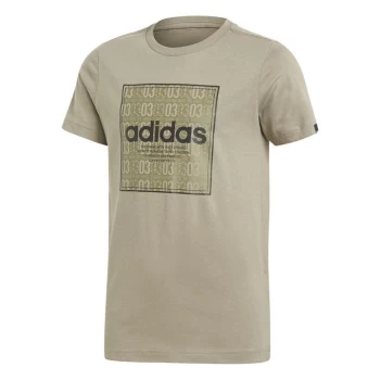 Image of adidas Linea Texture QT T Shirt Junior Boys - Green