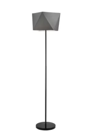 Image of Carla Floor Lamp With Shade, Fabric Shade Gray, 1x E27
