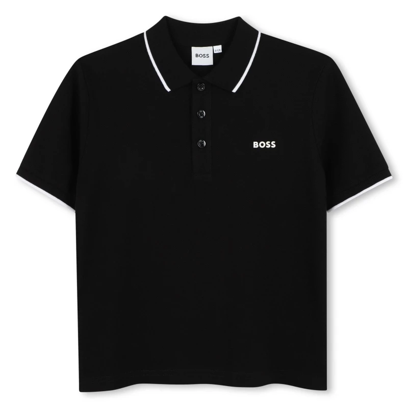 Image of Boss Small Logo Polo Shirt Juniors - Black 15 - 16 Years