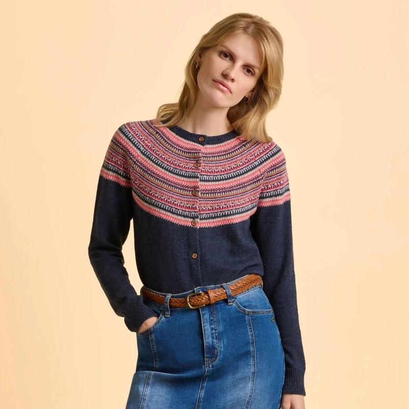 Image of Brakeburn Womens Deepwater Cardigan in Navy Size: 14 Navy Female 14