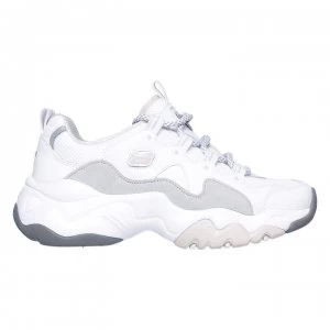 Image of Skechers Lifestyle DLite Zenway Trainers - Wht/Grey/Pink