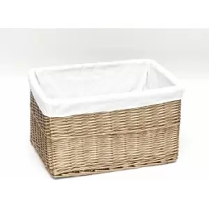 Image of Big Huge Deep Living Room Fireplace Log Basket Full Wicker Storage Box [Natural,XX Large 58x43x32cm]