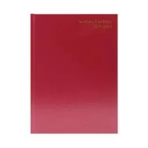 Image of Academic Diary Day Per Page A5 Burgundy 2023-2024 KF1A5ABG23