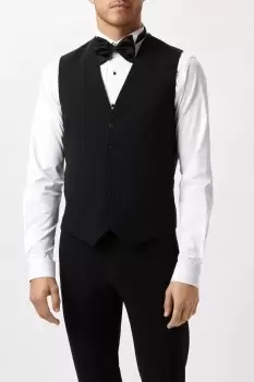Image of Mens Slim Fit Black Tuxedo Waistcoat