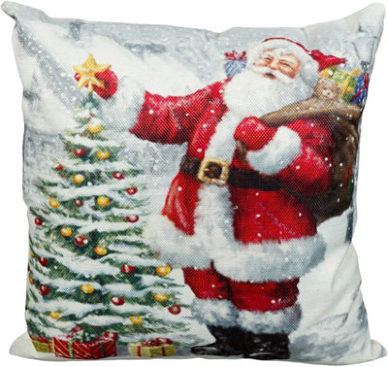 Image of Netagon Santa Father Christmas Design Christmas Themed Cushion 40X40CM in White Size: 40X40cm White Unisex 40X40 cm