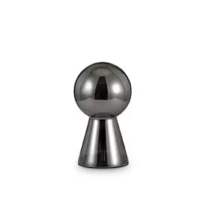 Image of Birillo 1 Light Small Table Lamp Smokey Grey, E27