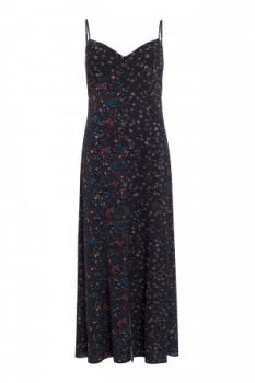 Image of French Connection Aubine Fluid Strappy Floral Maxi Dress Black Multi