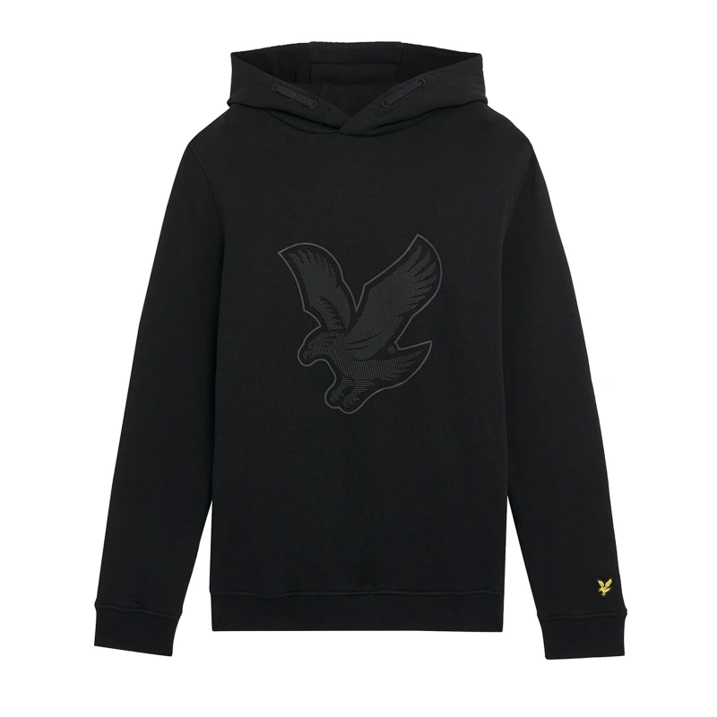 Image of Lyle and Scott Graphic Hoodie - Black 5 - 6 Years
