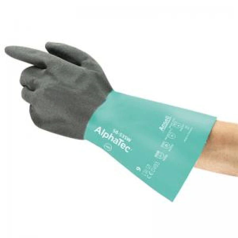 Image of Alphatec Ansell Alphatec 58-53W Nitrile Gloves (Pack of 6) Green/Black XL AN58-535WNXL