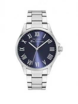 Image of Ben Sherman Blue Dial Stainless Steel Bracelet Watch, Silver, Men