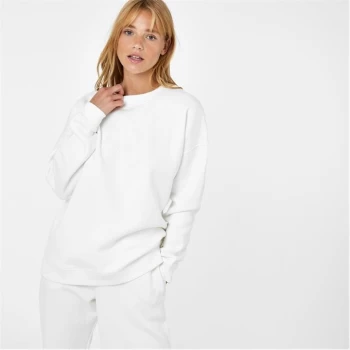 Image of Jack Wills Circle Embroidered Longline Sweatshirt - White