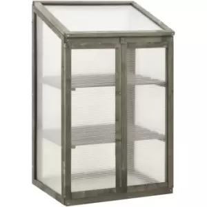 Image of Vidaxl - Greenhouse 60x45x100cm Firwood Grey
