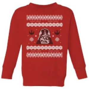 Image of Star Wars Darth Vader Knit Kids Christmas Sweatshirt - Red - 5-6 Years