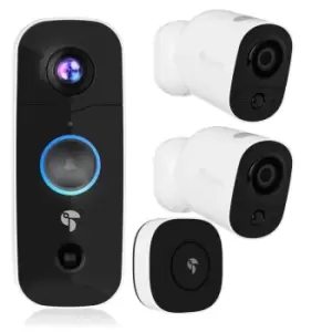 Image of Toucan Wireless Video Doorbell 2021 Edition With Chime & 2 Pack Wireless Outdoor Camera Bundle