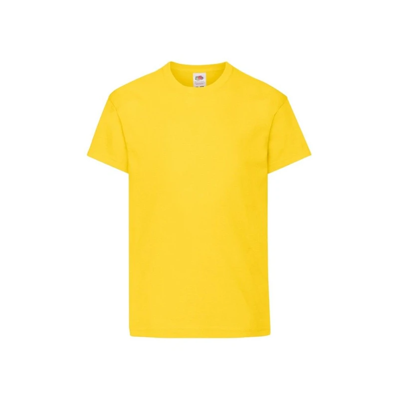Image of Fruit of the Loom Original T-Shirt in Yellow Size: 12-13 Years Yellow Unisex 12-13 Years