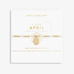 Image of Birthstone April Rock Crystal Gold 17.5cm Stretch Bracelet 6135