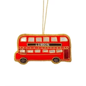 Image of London Bus Zari Embroidery Decoration