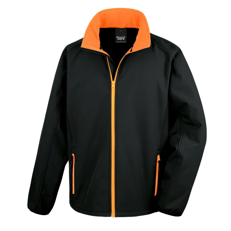 Image of Result Result Men Core Printable Softshell Jacket in Jet Black Size: Small Jet Black S Male 5054752306106