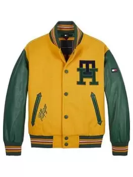 Image of Tommy Hilfiger Boys Letterman Varsity Jacket - Bright Yellow, Bright Yellow, Size Age: 8 Years