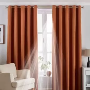 Image of Riva Paoletti Eclipse Ringtop Eyelet Curtains (168 x 183 cm) (Orange) - Orange