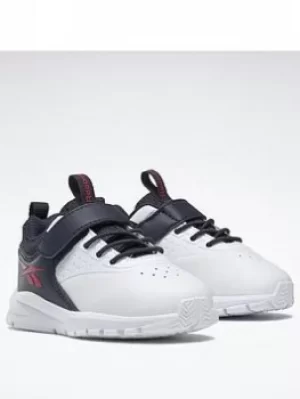 Image of Reebok Rush Runner 4 Shoes, White/Navy/Red, Size 6