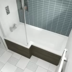 Image of Nuie Square L-Shaped Shower Bath 1500mm x 700mm/850mm - Left Handed