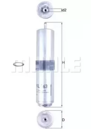 Image of Fuel Filter KL763D 78437543 by MAHLE Original