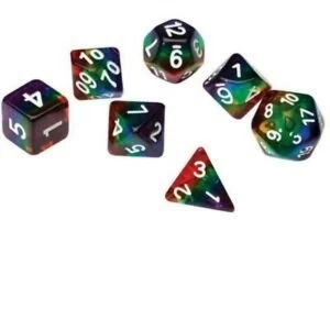 Image of Sirius Dice - Rainbow Translucent Poly Set - 7 Die