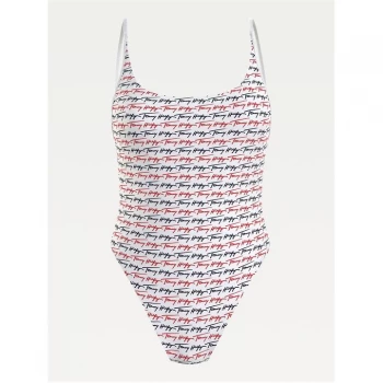 Image of Tommy Bodywear Cheeky One Piece - Red/Navy