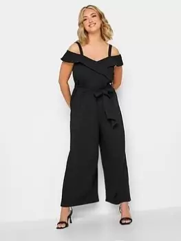 Image of Yours Bardot Jumpsuit, Black, Size 24, Women