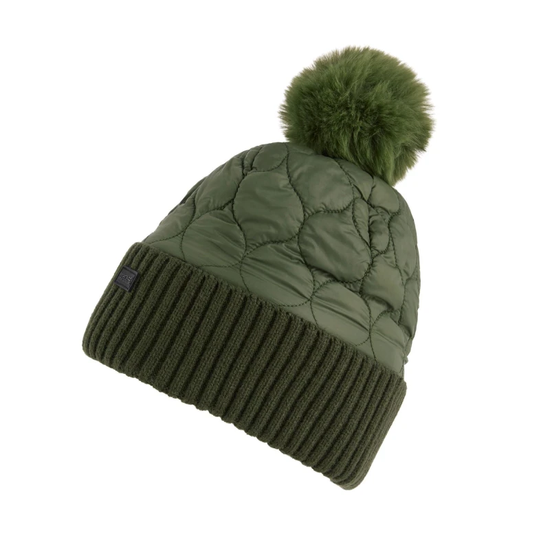 Image of Regatta Regatta Showerproof Quilted Bobble Hat in Green Size: Small/Large Green S/M Unisex 5063516115144