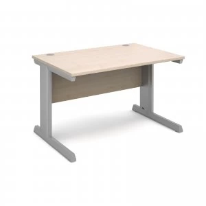 Image of Vivo Straight Desk 1200mm x 800mm - Silver Frame Maple Top