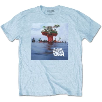 Image of Gorillaz - Plastic Beach Unisex Medium T-Shirt - Blue