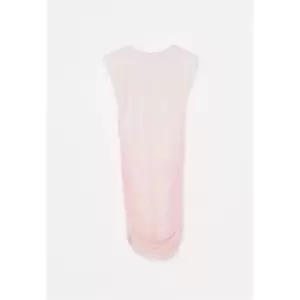 Image of Missguided Shoulder Pad Ruched Mini Dress Mesh - Pink