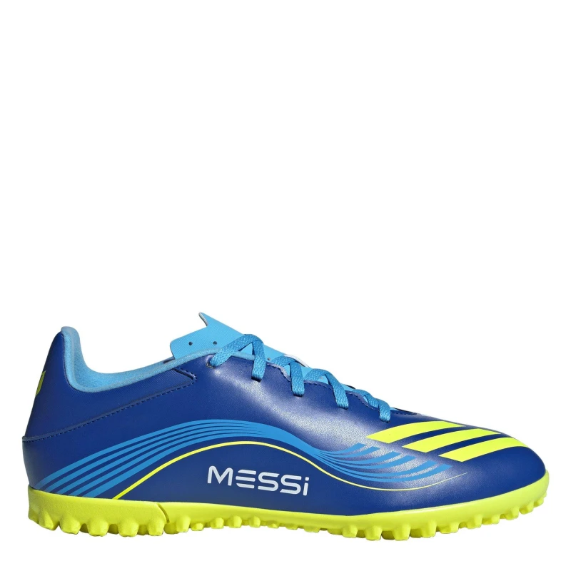 Image of adidas F50 Club Astro Adults Turf Football Boots Blue/Yellow male 8 (42)