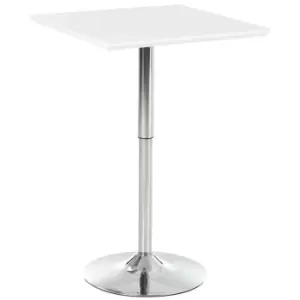 Image of Homcom Multi Use Bar Table Modern Height Adjustable Square Top Base White