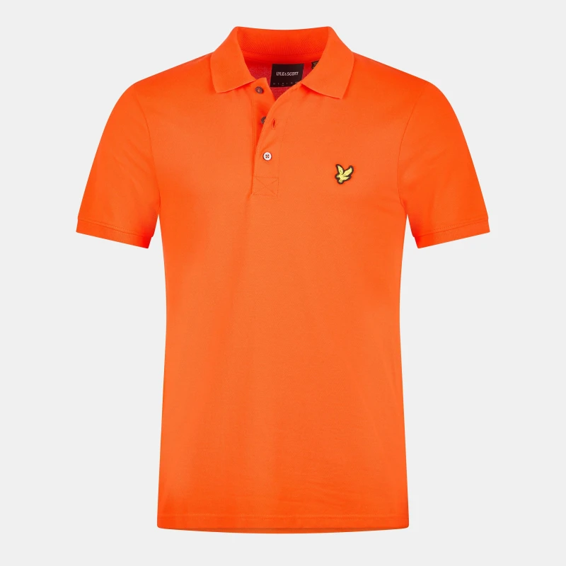 Image of Lyle and Scott Basic Short Sleeve Polo Shirt - Orange Orange S