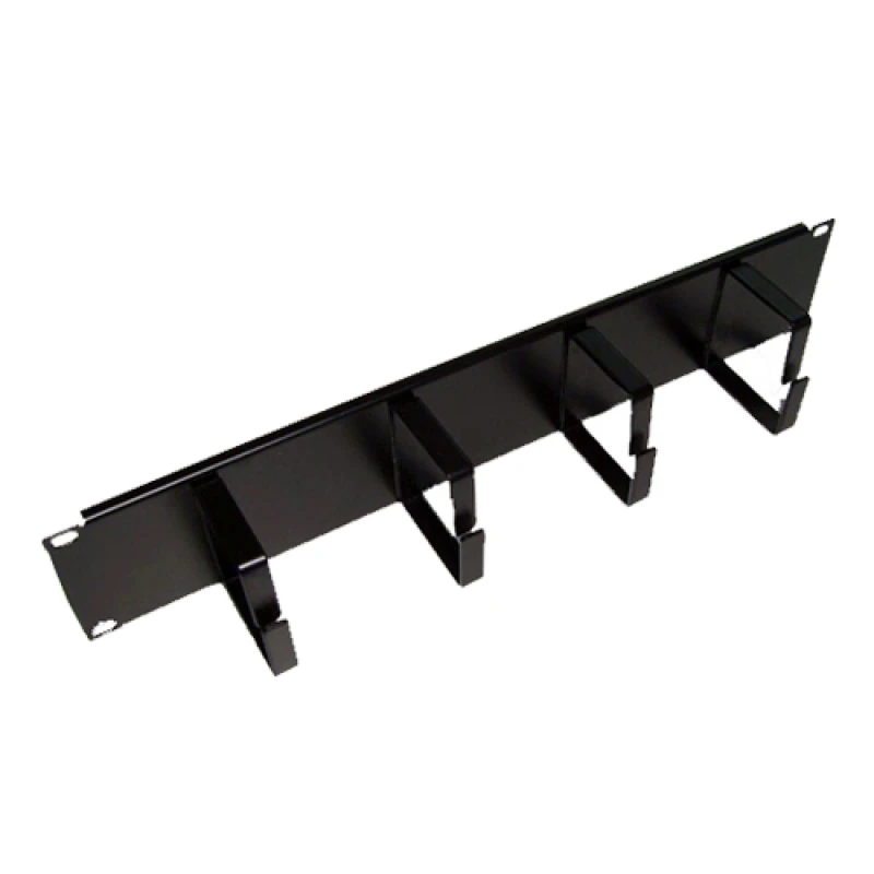 Image of Cablenet 2u 4 Ring Cable Management Bar 65mm Rings Black