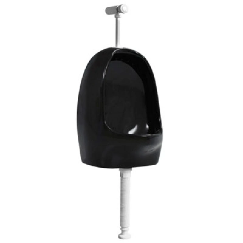 Image of Vidaxl Wall Hung Urinal With Flush Valve Ceramic Black